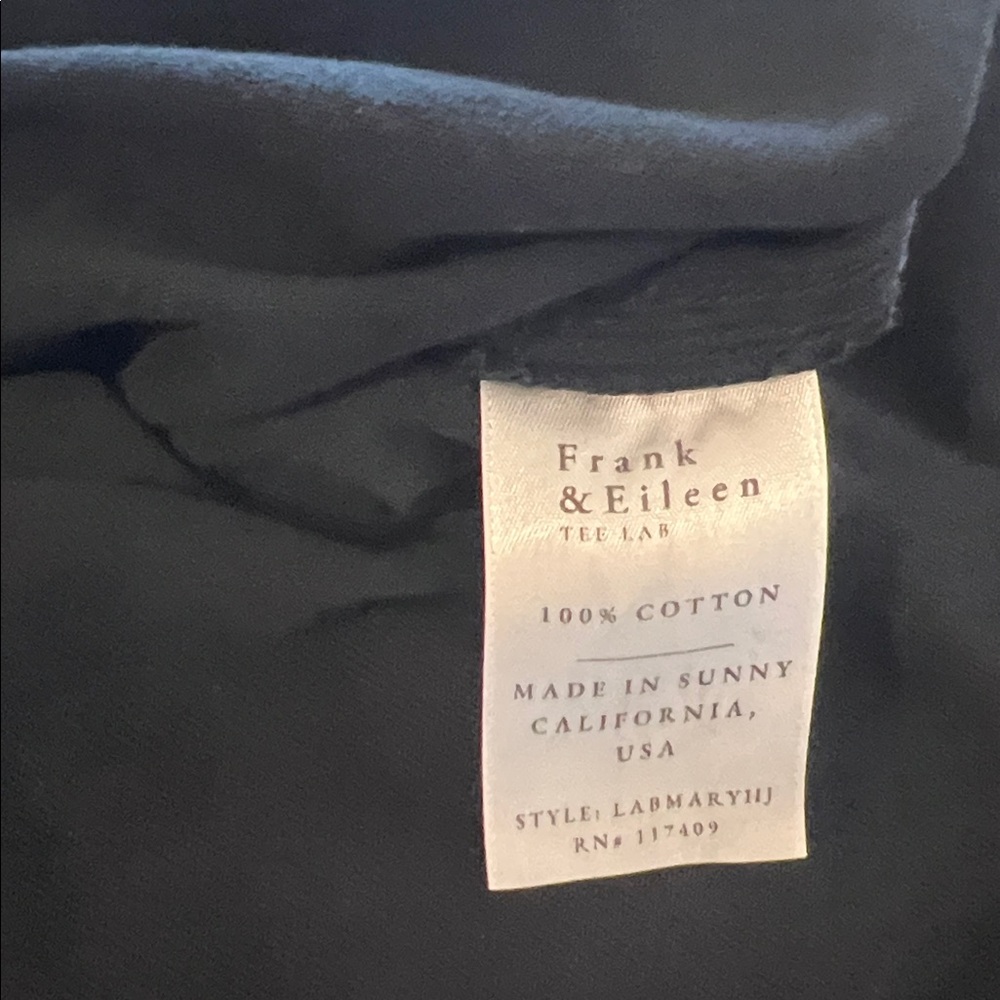 Frank & Eileen Mary Dress Heritage Jersey Black Cotton Button Down Shirt Dress M - Picture 12 of 13